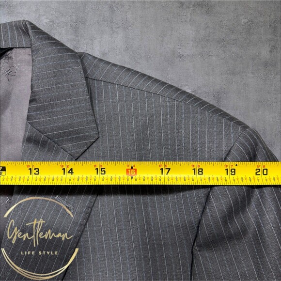 JOS A BANK Gold Men’s 2-Piece Suit 44L Blazer 38x30 Pants Gray Wool 2-Btn Jacket - Picture 5 of 16